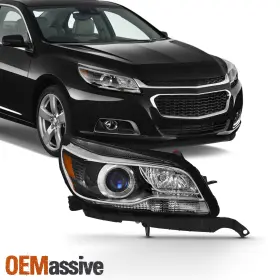 5-hd-jh-cm13-hid-oe-r Oemassive Fit 2013-2015 Chevy Malibu Chrome Hid Right Passdenger Side Projector Headlight