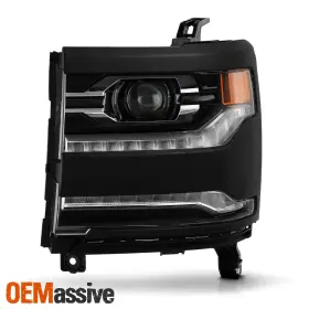 5-hd-jh-cs16-led-oe-bk-l Oemassive For 2016-2018 Chevy Silverado 1500 Full-led Projector Beam Black Headlamp Driver