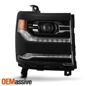5-hd-jh-cs16-led-oe-bk-r Oemassive For 2016-2018 Chevy Silverado 1500 Full-led Projector Beam Black Headlight Right
