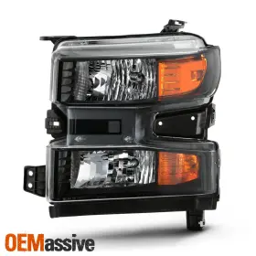 5-hd-jh-csil19-oe-l Oemassive For 19-21 Silverado 1500 Halogen Type Without Led Black Bazel Headlight Driver Side
