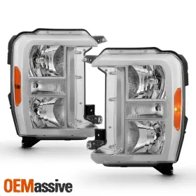 5-hd-jh-fs23-oe-l-r Oemassive For 2023-2025 Ford F250 F350 F450 Superduty Halogen Type Chrome Headlights Pair