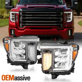 5-hd-jh-gs2520-fled-oe-l-r Oemassive For 20-23 Gmc Sierra 2500hd 3500hd Full Led Drl Headlights Headlamp Assembly Set