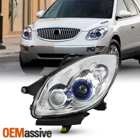 5-pro-jh-benl08-afs-oe-l Oemassive For 2008-2012 Buick Enclave Hid Projector Chrome Headlight Driver Left Lh With Afs