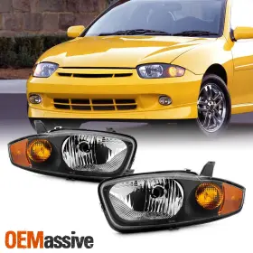 9-e1ccav03mb Oemassive For 2003-2005 Chevy Cavalier Black Headlights Pair Driver Left Passenger Right