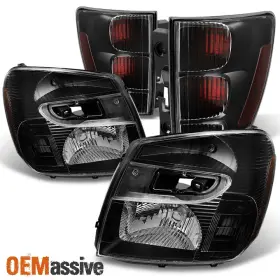 Gm2502254 Oemassive Fit 05-09 Chevy Equinox Suv Black Headlights Dark Red Tail Lights Replacement