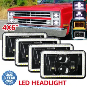 T001zqxc Offroadledtrucklight 4pcs 4x6 Inch Halo Drl Hi/lo Spot Flood Beam Led Headlights Fit Chevy K5 Blazer Ave T001zqxc Offroadledtrucklight 4pcs 4x6 Inch Halo Drl Hi/lo Spot Flood Beam Led Headlights Fit Chevy K5 Blazer Ave