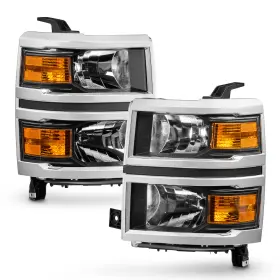 Gm2503410 Orion Motor Tech 841808145704 2014-2015 Chevy Silverado 1500 Headlights Headlamps Left Right 14-15 Lights Pair