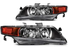 Orr129198igey Orrigey Left Right Headlights Assembly Black Housing Headlamp For 2004-2005 Acura Tsx