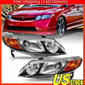 Sdd-hlohhc064dbkam Oxilam For 2006-2011 Honda Civic 4 Door Sedan Oe Black Replacement Headlights Pai Sdd-hlohhc064dbkam Oxilam For 2006-2011 Honda Civic 4 Door Sedan Oe Black Replacement Headlights Pai