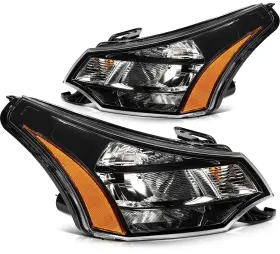 Pa842635a01 Parautostore Fits 2008-2011 Ford Focus Clear Lens Black Housing Headlights Assembly Pair