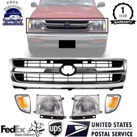 12764565 Perfect Fit Grille Assembly Chrome Headlights Corners Lights For 1997-2000 Toyota Tacoma 12764565 Perfect Fit Grille Assembly Chrome Headlights Corners Lights For 1997-2000 Toyota Tacoma