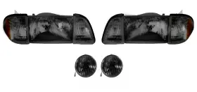 Fr121-6as Performance Depot And Daniel Carpenter 1987-1993 Mustang Gt Stock Smoked Headlights With Amber Sides Fog Light Lenses Fr121-6as Performance Depot And Daniel Carpenter 1987-1993 Mustang Gt Stock Smoked Headlights With Amber Sides Fog Light Lenses