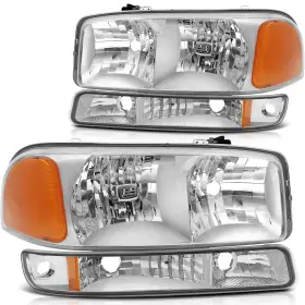 13127181 Pickoor Pair Headlights Assembly Fits 1999-2006 Gmc Sierra 1500 Chrome Housing Headlamps 13127181 Pickoor Pair Headlights Assembly Fits 1999-2006 Gmc Sierra 1500 Chrome Housing Headlamps