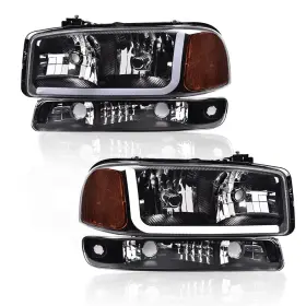 02hla4541bbkpit Pit66 Led Headlights With 1999-2007 Gmc Sierra 1500/2001-2007 1500hd 250