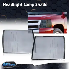 02hlc4537asm Pit66 Smoked Headlight Lamp Lens Cover Fit For 07-14 Chevy Silverado Replacement