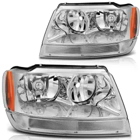 Pump16216001p Pumpmart For Jeep Grand Cherokee 1999-2004 Headlights Assembly Pair Replacement Headlamp Pump16216001p Pumpmart For Jeep Grand Cherokee 1999-2004 Headlights Assembly Pair Replacement Headlamp