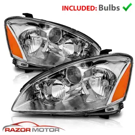 Ds517-b0a12 Razormotor For 02-04 Altima Chrome Crystal Clear Headlights/hi-power Daytime Lights Ds517-b0a12 Razormotor For 02-04 Altima Chrome Crystal Clear Headlights/hi-power Daytime Lights
