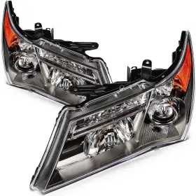 12711970 Refitting Pair Headlights Assembly Black Housing For 2007-2009 Acura Mdx Left Right Side