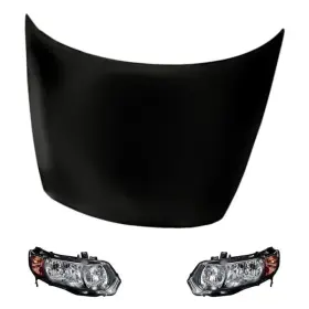 Bndl-216868 Replacement For Honda Civic 06-07 3-piece Kit Driver And Passenger Side Headlight Lenses