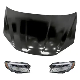 Bndl-218609 Replacement 3-piece Kit Driver And Passenger Side Headlights Hood Panel Capa Certified