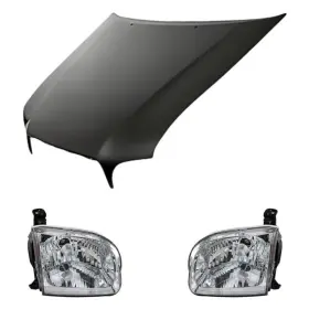 Bndl-218916 Replacement 3-piece Kit Driver And Passenger Side Headlights Hood Panel Capa Certified