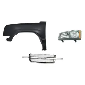 Bndl-250271 Replacement For Chevy Silverado 1500 03-06 3-piece Kit Driver Side Headlight Grille Front Bndl-250271 Replacement For Chevy Silverado 1500 03-06 3-piece Kit Driver Side Headlight Grille Front