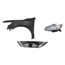 Bndl-256821 Replacement For Nissan Altima 16-18 3-piece Kit Driver Side Headlight Grille Front