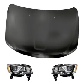 Bndl-280228 Replacement 3-piece Kit Driver And Passenger Side Headlights Hood Panel Standard Line