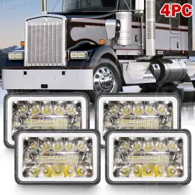 5f05-4 Ridroid 4x Dot Approved 4x6 Inch 300w Led Headlights Drl For Peterbilt Kenworth Freightliner 5f05-4 Ridroid 4x Dot Approved 4x6 Inch 300w Led Headlights Drl For Peterbilt Kenworth Freightliner