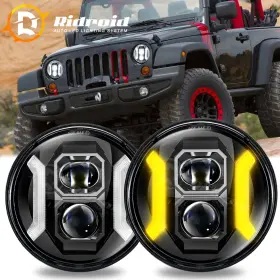 H4-h13 Ridroid 720118019939 2pcs 7 Inch Round Led Headlights High Or Low Beam For Jeep Wrangler Jk Tj