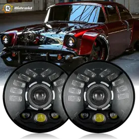Toptd7y0021 Ridroid 7 Inch Round Led Headlights Pair Drl Hi/lo Beam For Suzuki Samurai Sj410 Us