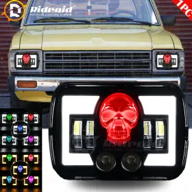 Vc-led-7f10-1 Ridroid 5x7 Inch 7x6 Led Headlight Rgb Skull Drl Turn Signal For Toyota Pickup 1982-1995