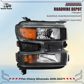 Tpg286380 Roadvibe-depot Passenger Side Halogen For Chevy Silverado 2019 2020 2021 Headlight Assembly