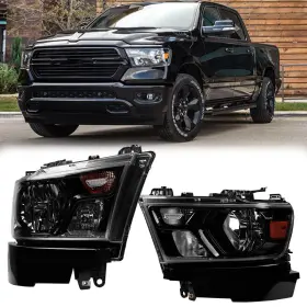 Ch2503328 Roxx Ch2502328 For 2019-2021 2022 2023 Ram 1500 Halogen Black Headlights Headlamps Replacement Ch2503328 Roxx Ch2502328 For 2019-2021 2022 2023 Ram 1500 Halogen Black Headlights Headlamps Replacement
