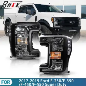 Hc3z13008a Roxx Headlights For 2017-2019 Ford F250 F350 F450 Super Duty Lamps L R Clear Corner