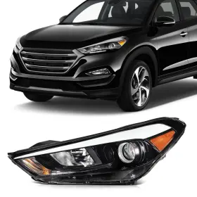 129031-5336-0932414782 Scitoo Headlight Assembly Fit 20162018 For Hyundai Tucson Black Housing Amber