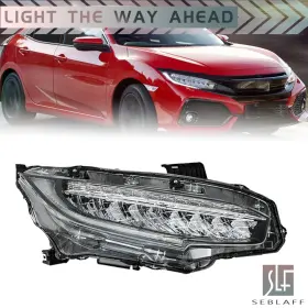 Tl365126dt Seblaff For Honda Civic 2016-2021 Full Led Built-in Headlight Assy Clear Lens Right Side