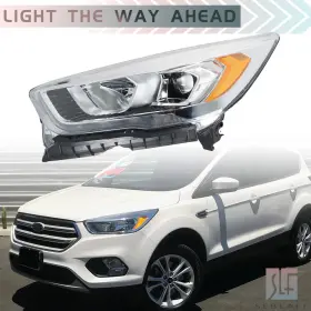 Tl415548dt Seblaff For 2017-2019 Ford Escape Headlight Halogen With Led Drl Chrome Housing Left Side Tl415548dt Seblaff For 2017-2019 Ford Escape Headlight Halogen With Led Drl Chrome Housing Left Side