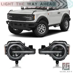 Tl457470dt Seblaff For Ford Bronco 2021 2022 2023 Led Black Headlights Assembly Factory Left Right