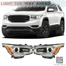 Tl523549dt Seblaff For Gmc Acadia Sl 2017-2019 Headlight Assy Without Led Drl Chrome Housing Right Left Tl523549dt Seblaff For Gmc Acadia Sl 2017-2019 Headlight Assy Without Led Drl Chrome Housing Right Left