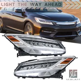 Tl643824dt Seblaff For Honda Accord Sedan 2016-2017 Full Led Headlights Chrome With Drive Set Lh Rh