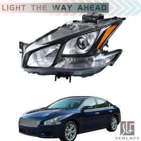 Tl711246dt Seblaff For Nissan Maxima Fits 2011-2014 Hid Headlight With Sport Pkg Dark Grey Driver