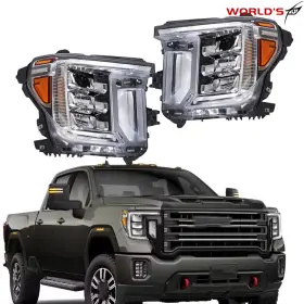 We3603300ee Seblaff Driver&passenger For Sierra 2500/3500 Hd 2020-2023 Led Headlights Without Signal