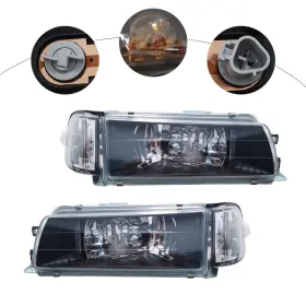 8115002020 Senderpick Headlights Set For 88 92 Toyota Corolla Sedan/wagon With Corners Lamps Left Right