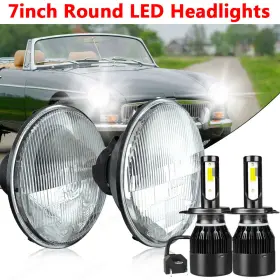 Shenkenuo H4 9003 7 Pair Led 7inch Round Headlights Headlamp High/low Bulbs For Mg Mgb 1969-1981 Shenkenuo H4 9003 7 Pair Led 7inch Round Headlights Headlamp High/low Bulbs For Mg Mgb 1969-1981