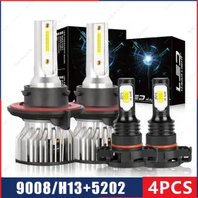 Skn-h13 Shenkenuo For Gmc Yukon 2007-2014 - 6000k White Led Headlight Hi/lo Beam Fog Light Bulbs Skn-h13 Shenkenuo For Gmc Yukon 2007-2014 - 6000k White Led Headlight Hi/lo Beam Fog Light Bulbs
