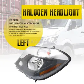 Soillar 906820600064 Left Headlight Fit 2014-18 Mercedes Benz Sprinter 2500 3500