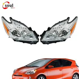 Ssf9576 Soulshelf Halogen Headlights Driver/lh&passenger/rh For Toyota Prius 2012-2015 Clear Lens