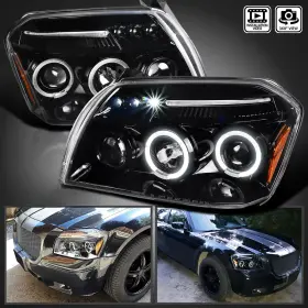 4806058ag Spec-d Tuning Jet Black Fits 2005-2007 Dodge Magnum Led Halo Projector Headlights Lamps 05-07 4806058ag Spec-d Tuning Jet Black Fits 2005-2007 Dodge Magnum Led Halo Projector Headlights Lamps 05-07