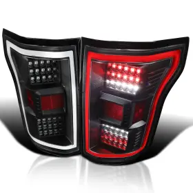 Lt-f15015jmled-v2-tm Spec-d Tuning Black Fits 2015-2017 Ford F150 Full Led Tube Brake Lamps Tail Lights Left Right